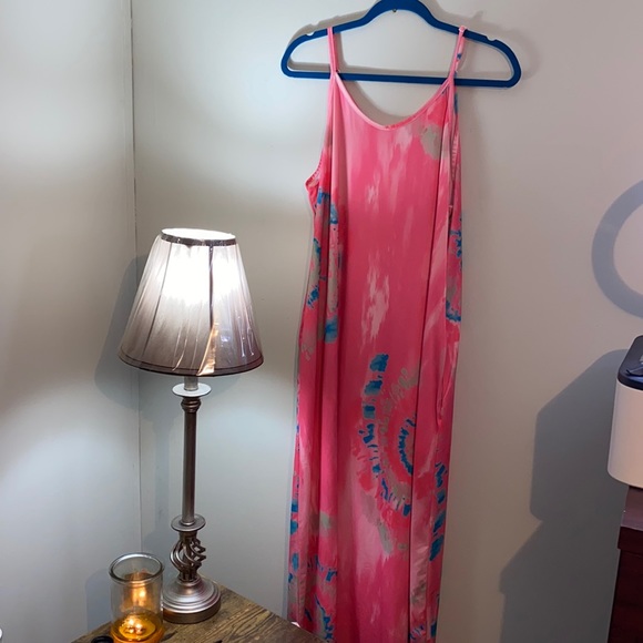 Dresses & Skirts - Woman’s Beyond This Plane Dress Pink and Blue 1XL